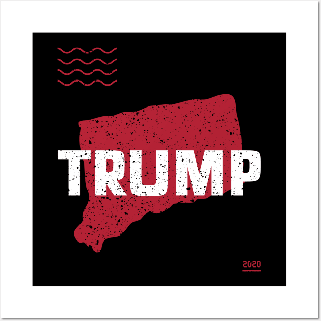 Trump Connecticut 2020 - Red Wave, Red State Wall Art by Family Heritage Gifts